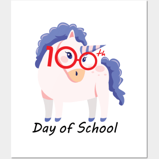 Unicorn 100th Day Of School 100 Days Smarter Gifts Posters and Art